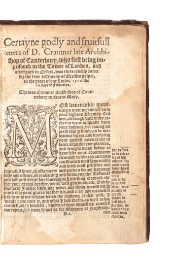 COVERDALE, MILES, compiler. Certain most godly . . . letters of such true Saintes and holy Martyrs of God.  1564.  Lacks the title.